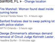 Headline Surfer graphic on Zimmerman case